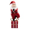 PERE NOEL RESINE MAINS SERREES SUR PAQUET CADEAU 12 CM X 11 CM X 31 CM HT