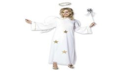 DEGUISEMENT FEMME ANGE BLANC AVEC ETOILE OR TAILLE L 