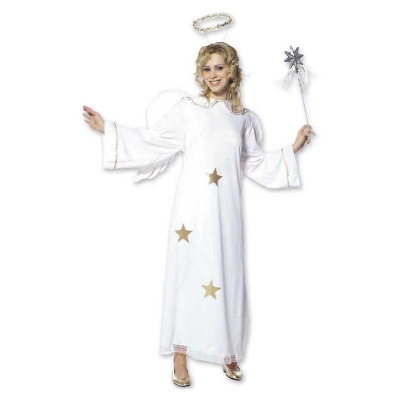 DEGUISEMENT FEMME ANGE BLANC AVEC ETOILE OR TAILLE L 