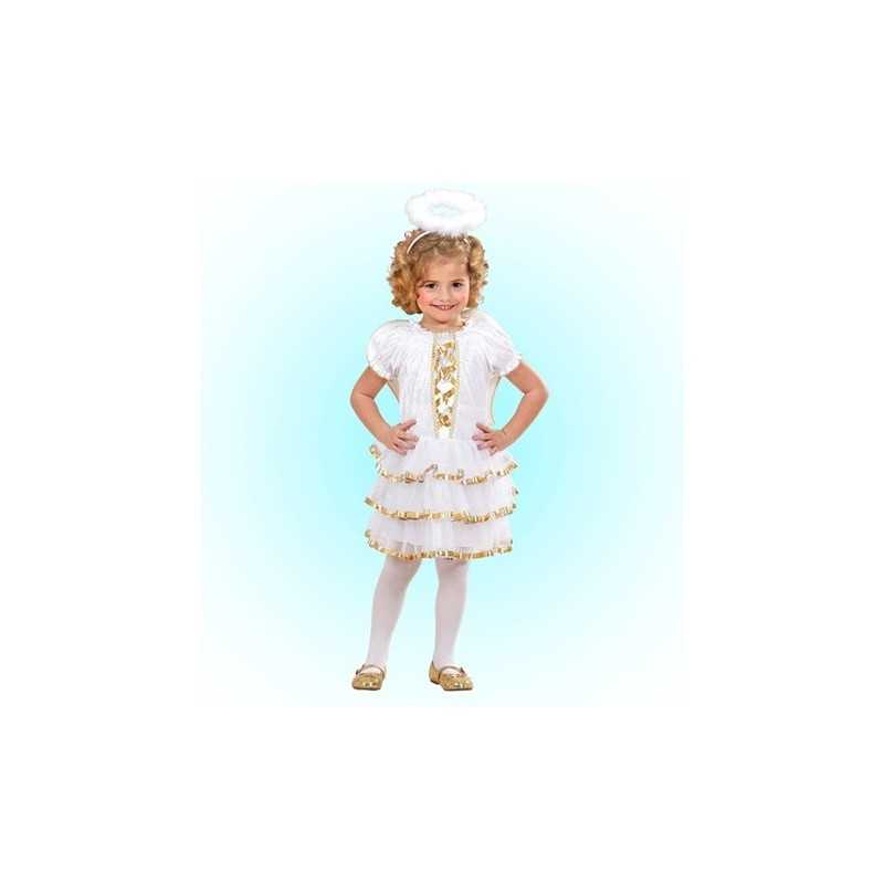 DEGUISEMENT ENFANT ANGE BLANC ET OR JUPON FROU FROU TAILLE 3/4 ANS