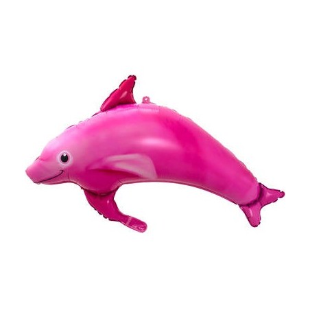 BALLON METALLIQUE DAUPHIN ROSE 99 X 70 CM