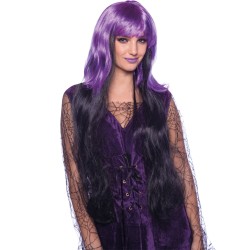 PERRUQUE LONGUE VIOLET ET NOIR 