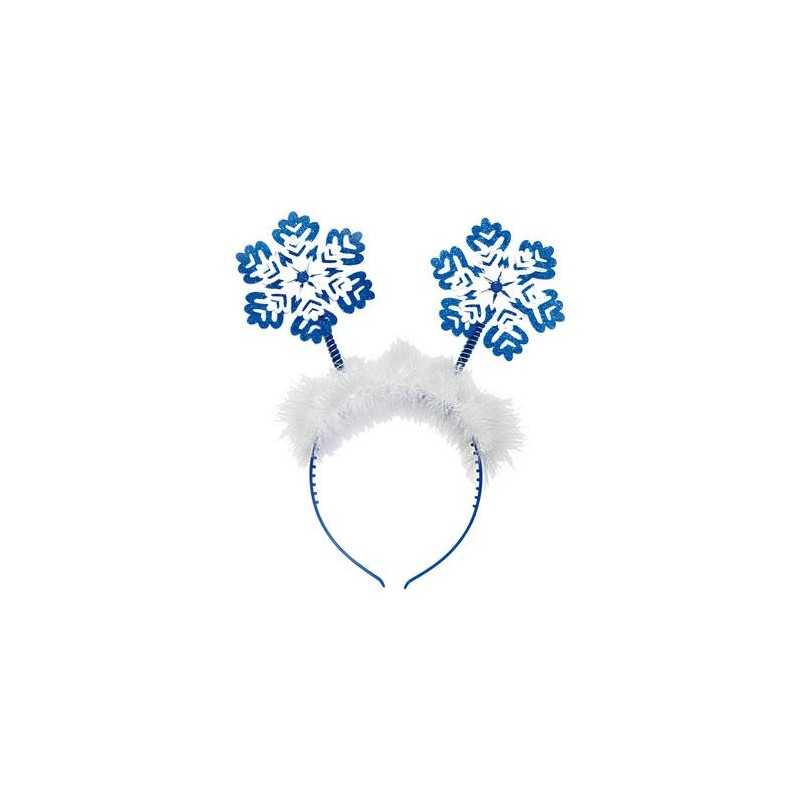 SERRE-TETE FLOCON DE NEIGE BLEU ET BLANC 