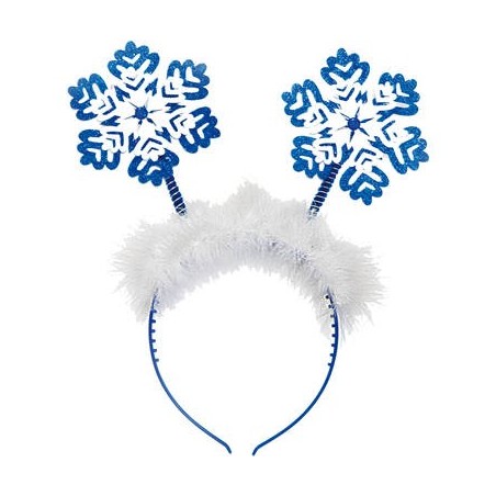 SERRE-TETE FLOCON DE NEIGE BLEU ET BLANC 