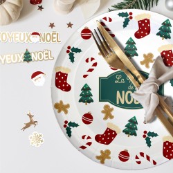 6 ASSIETTES RONDES LA MAGIE DE NOEL  23 CM 