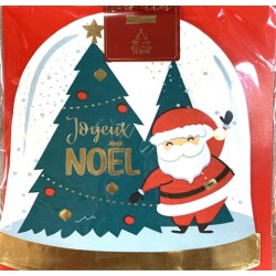 10 SERVIETTES BOULE DE NEIGE SAPIN DE NOEL + PERE NOEL