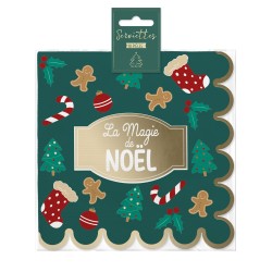 10 SERVIETTES LA MAGIE DE NOEL 33 X 33 CM