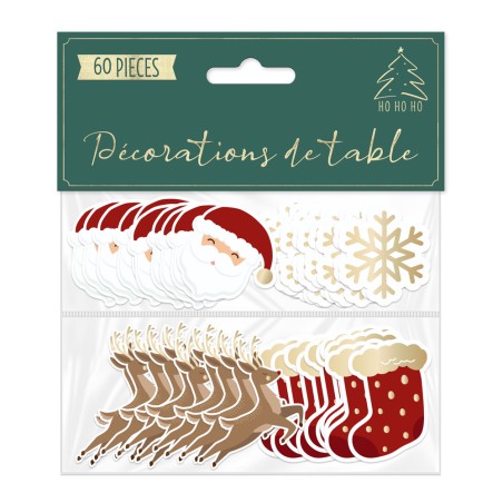 60 CONFETTIS DECORATIONS DE TABLE THEME NOEL