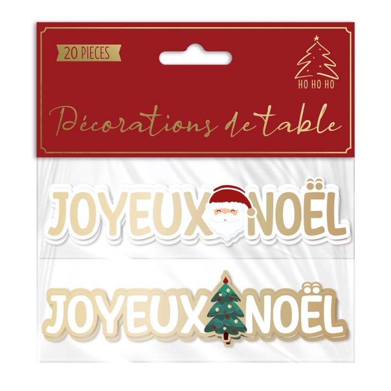 DECORATION DE TABLE CONFETTIS JOYEUX NOEL 20 PIECES