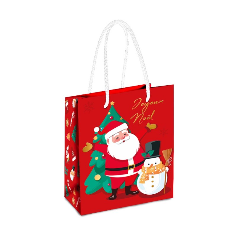 SAC CADEAU MINI PERE NOEL JOYEUX NOEL