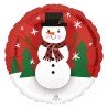 BALLON METALLIQUE ROND BONHOMME DE NEIGE 43 CM 