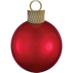 BALLON METALLIQUE  BOULE DE NOEL ORBZ XL  ROUGE 38 X 50 CM 