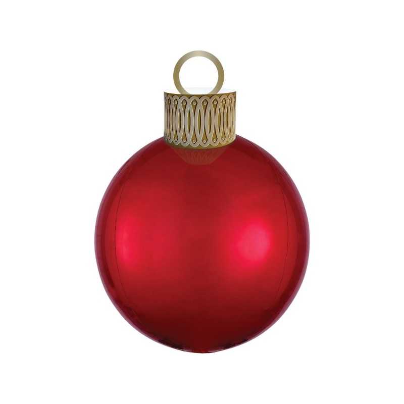 BALLON METALLIQUE BOULE DE NOEL ORBZ XL ROUGE 38 X 50 CM 