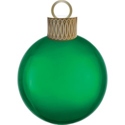 BALLON METALLIQUE  BOULE DE NOEL ORBZ XL  VERT 38 X 50 CM 