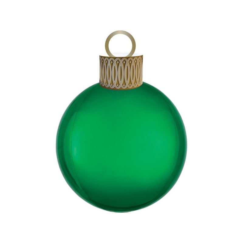 BALLON METALLIQUE  BOULE DE NOEL ORBZ XL  VERT 38 X 50 CM  BALLON METALLIQUE  BOULE DE NOEL ORBZ XL  VERT 38 X 50 CM
