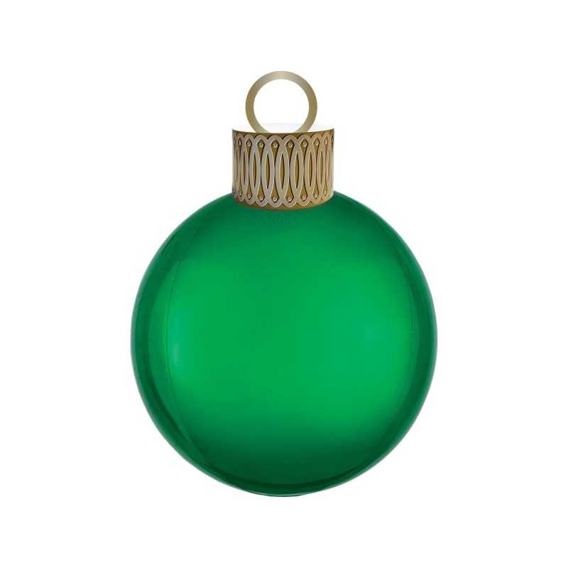 BALLON METALLIQUE BOULE DE NOEL ORBZ XL VERT 38 X 50 CM 