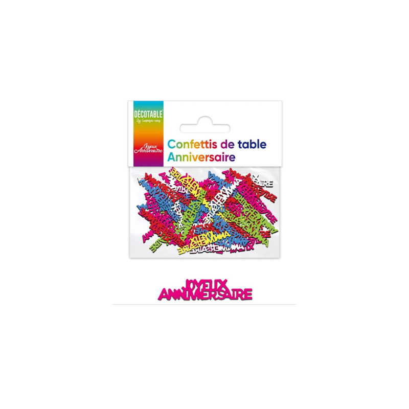 CONFETTIS DE TABLE JOYEUX ANNIVERSAIRE MULTICOLORE