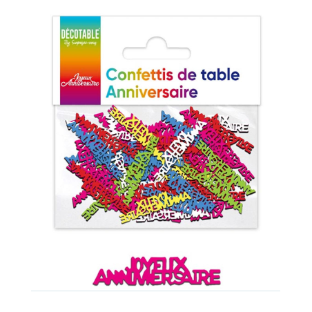 CONFETTIS DE TABLE JOYEUX ANNIVERSAIRE MULTICOLORE