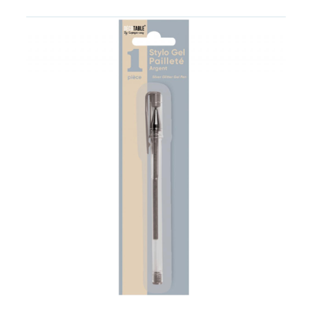 STYLO GEL PAILLETE ARGENT