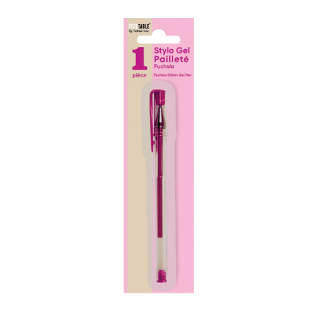 STYLO GEL PAILLETE FUCHSIA