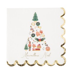 16 SERVIETTES MERVEILLEUX NOEL THEME NOEL 33 X 33 CM