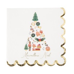 16 SERVIETTES MERVEILLEUX NOEL THEME NOEL 33 X 33 CM