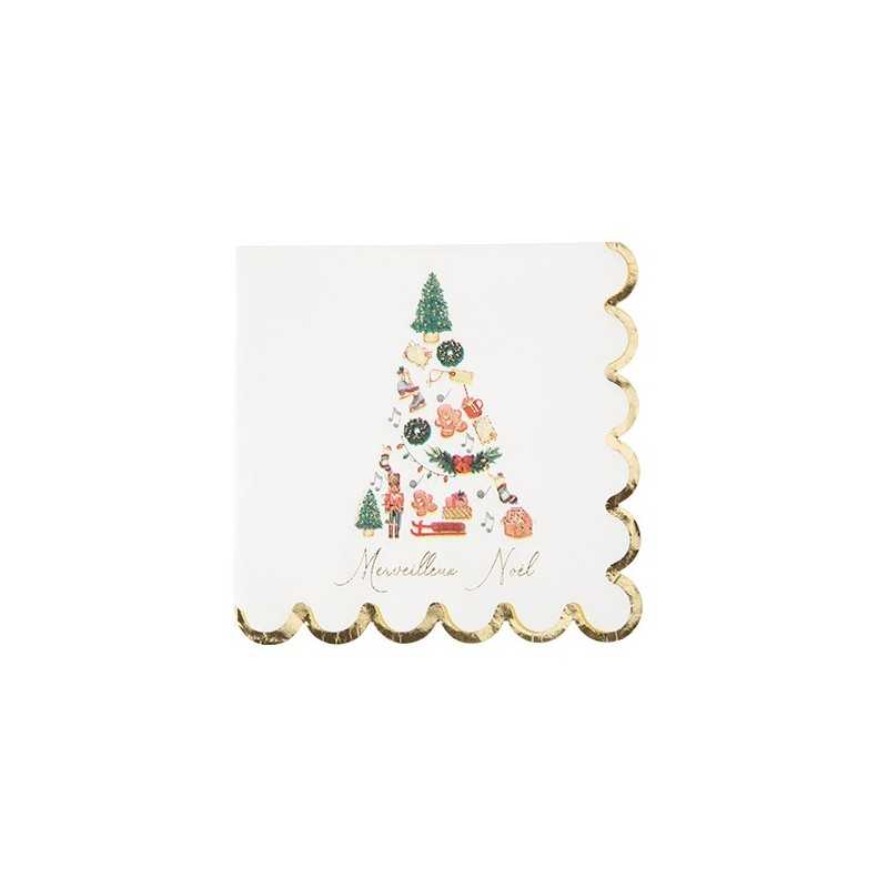 16 SERVIETTES MERVEILLEUX NOEL THEME NOEL 33 X 33 CM