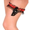 JARRETIERE ROUGE ET NOIRE AVEC HOLSTER ET MINI PISTOLET