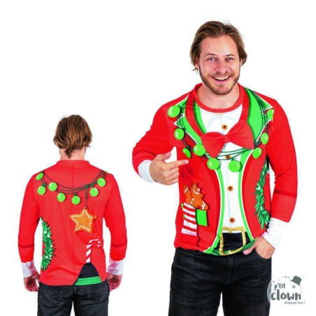 DEGUISEMENT PULL DE NOEL ROUGE TAILLE L-XL 