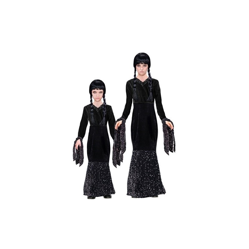 DEGUISEMENT FILLE PRINCESSE NOIR (MORTICIA ) TAILLE 158 