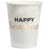 10 GOBELETS  HAPPY NEW YEAR BLANC ET OR    10 GOBELETS  HAPPY NEW YEAR BLANC ET OR
