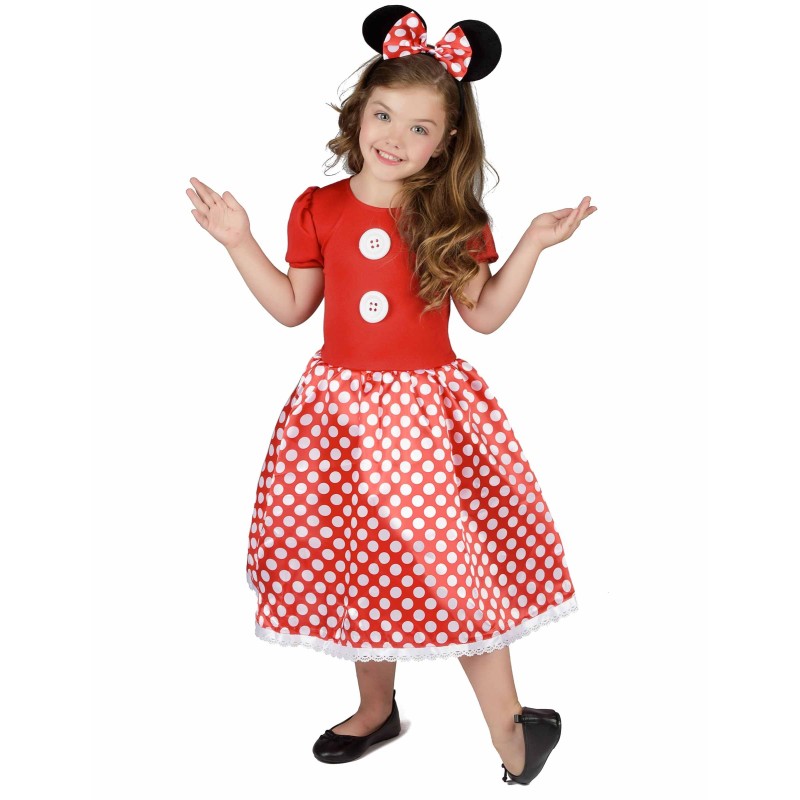 DEGUISEMENT SOURIS FILLE MINNIE ROUGE TAILLE 7-8 ANS 