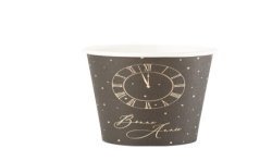 8 GOBELETS NOIR ET OR BONNE ANNEE 255 ML