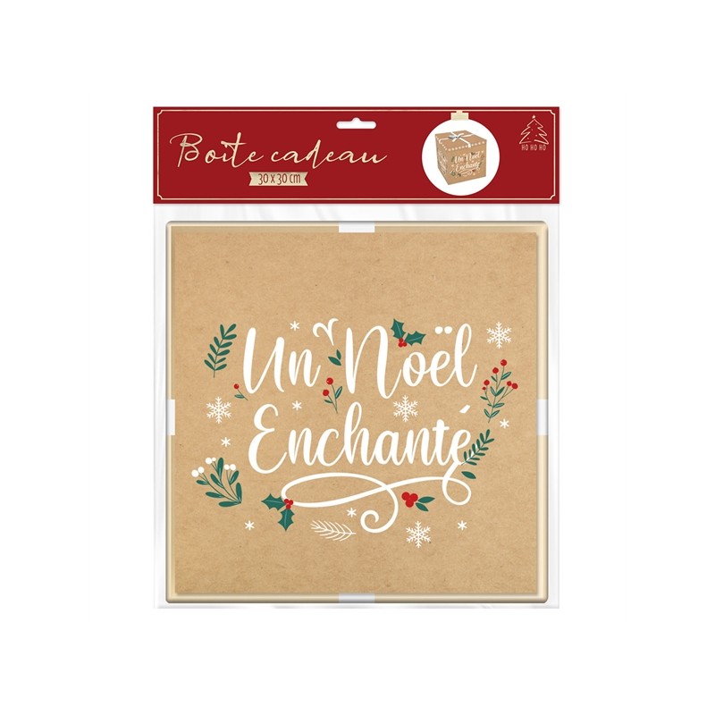 BOITE CADEAU UN NOEL ENCHANTE 30 X 30 X 30 CM