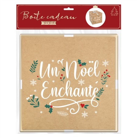 BOITE CADEAU UN NOEL ENCHANTE 30 X 30 X 30 CM