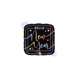 BALLON METALLIQUE HELLO NEW YEAR 46CM NEON 