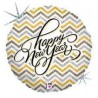 BALLON METALLIQUE HAPPY NEW YEAR 46CM HOLOGRAPHIC