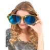 LUNETTES GEANTES ADULTE OR VERRES BLEUS