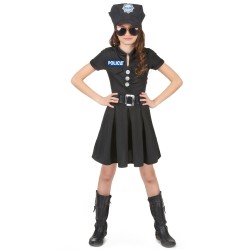 DEGUISEMENT POLICIERE ROBE NOIRE TAILLE 4-6 ANS