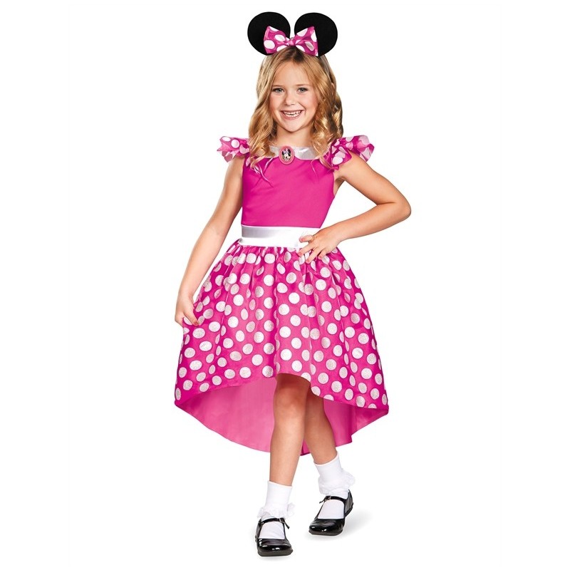 DEGUISEMENT FILLE MINNIE ROSE TAILLE 5-6 ANS 