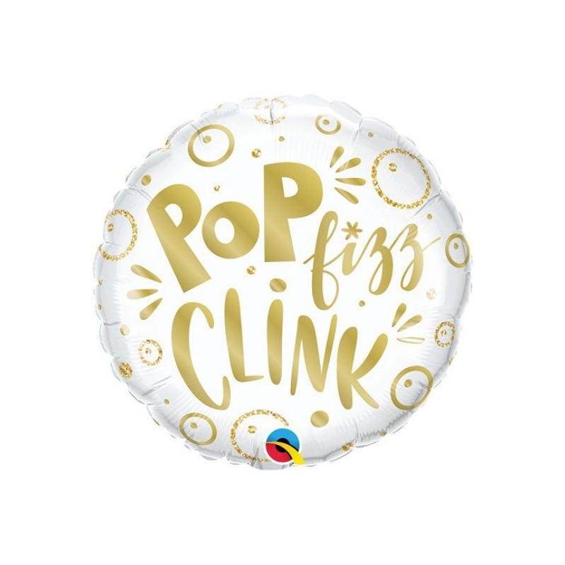 BALLON METALLIQUE ROND POP FIZZ CLINK 46 CM  BALLON METALLIQUE ROND POP FIZZ CLINK 46 CM