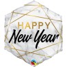 BALLON METALLIQUE HEXAGONNALE HAPPY NEW YEAR 51CM  