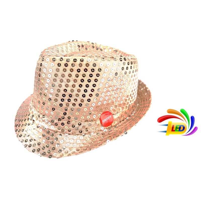 CHAPEAU 6 LEDS SEQUIN ROSE GOLD CHAPEAU 6 LEDS SEQUIN ROSE GOLD