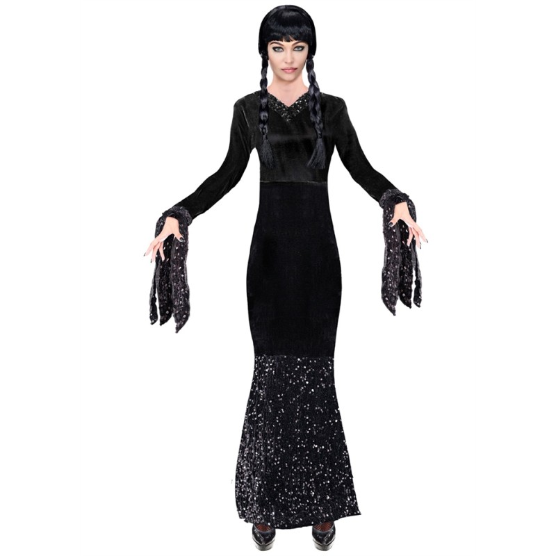 DEGUISEMENT FILLE PRINCESSE NOIR (MORTICIA ) TAILLE 140 CM