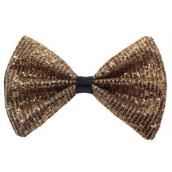 NOEUD PAPILLON NOIR ET OR