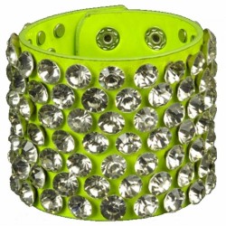 BRACELET VERT FLUO AVEC DIAMANTS 