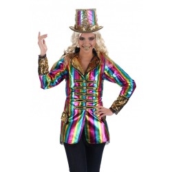 DEGUISEMENT VESTE MULTICOLORE CRAZY CABARET TAILLE M