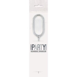 CIERGE MAGIQUE ARGENTE CHCIERGE MAGIQUE ARGENTE CHIFFRE 0 17CMIFFRE 0 17CM