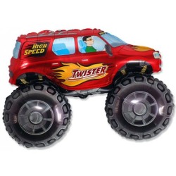 BALLON METALLIQUE MONSTER TRUCK ROUGE 96 X 68 CM 