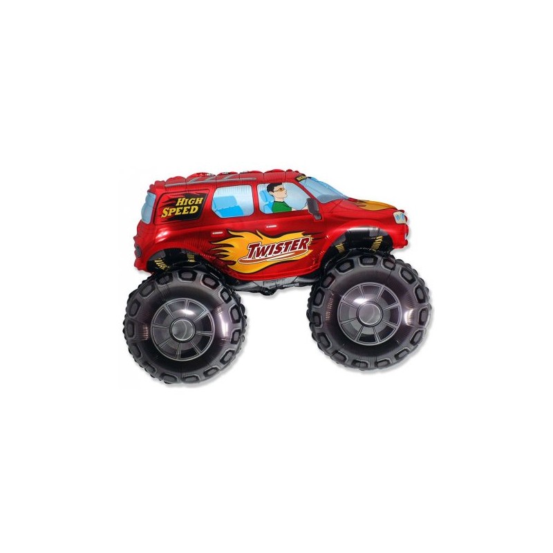 BALLON METALLIQUE MONSTER TRUCK ROUGE 96 X 68 CM 